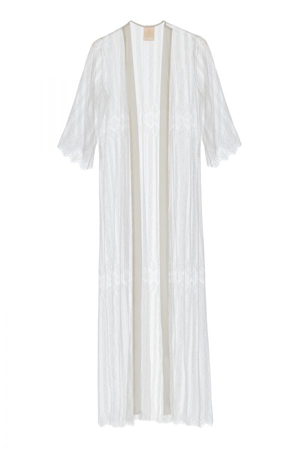 AimeeFrench Lace Robe in white